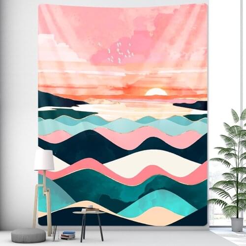 Modern simple oil painting wall tapestry Hippie bedroom home decoration tapestry Bohemian decorative Yoga mattress sheet