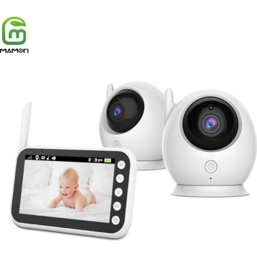 MAMON Baby Monitor Video and Audio with One and Two Camera Two Way Talk 4.3 Inch Colorful Display 2.4G Wireless Transmission
