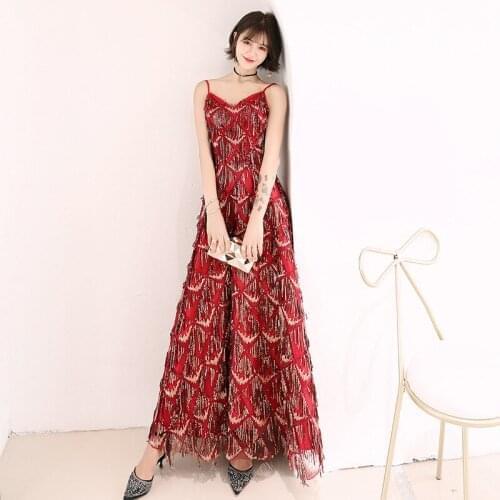 Beauty Emily Burgundy Evening Dresses 2020 Long V Neck Banquet Elegant Party Prom Dresses A line Sleevless