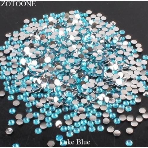ZOTOONE FlatBack Resin Non HotFix Resin Lake Blue Rhinestones Stones For Clothes Decoration DIY Mobile Phone Nail Art Use Glue E
