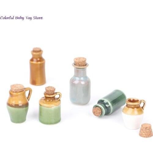 1PC 1:12 Dollhouse Miniature Ceramics Jar Seasoning Jar Kitchen Toy Home Decor