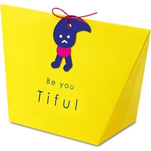 10pcs/lot Be You Tiful Solid Yellow Cookie Box Wedding Candy Boxes Birthday Party Favor Gift Box Small Christmas Present Box