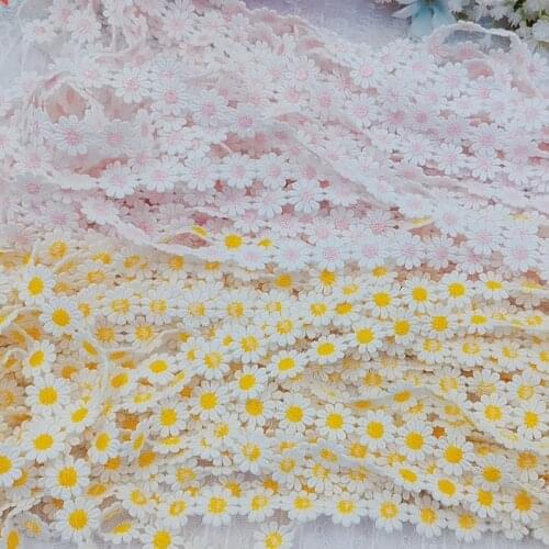 10Yards 15MM Flower Embroidered Lace Trim Ribbons Fabric DIY Sewing Handmade Craft Materials Clothes Accessories Home Decoration