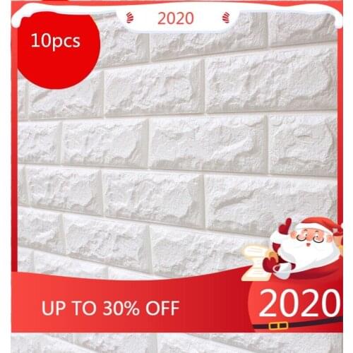 10 pcs 3D Brick Wall Stickers DIY Self Foam Waterproof Decor Wall Covering Wallpaper For TV Background Kids Living Room Decor