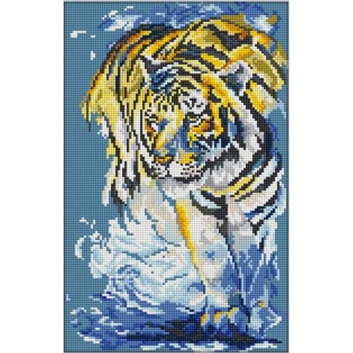 5D DIY Diamond Painting "Water Tiger Animal" Embroidery Full Square Diamond Cross Stitch Rhinestone Mosaic Painting Decor Gift