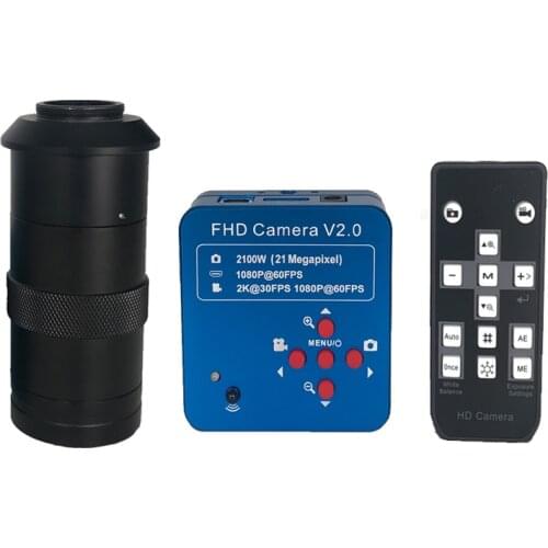 8X -130X C-Mount lens 1080P 60FPS 2K 2100W 21MP HDMI Electronic USB Digital Video Microscope Camera for phone repair