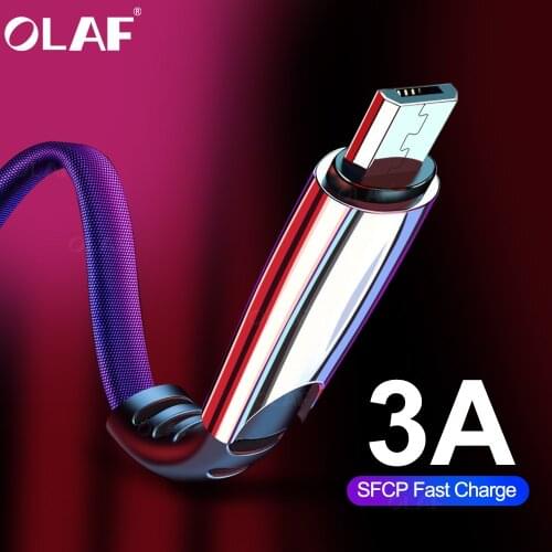Olaf Micro USB Cable 3A Fast Charging Data Cord For Samsung Xiaomi Microusb Android Phone Charger Cable Micro USB 1M 2M 3M SFCP