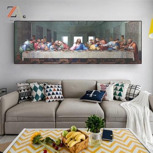 Da Vinci Famous Painting Canvas Print Reproduction The Last Supper Oil Painting Poster And Prints Wall Art Decor Cuadros Picture