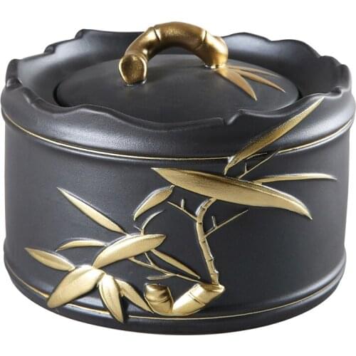 Storage Box Ceramic Tea Caddies Gift Handmade Seal Accessories Round Luxury Tea Caddies Container Caja De Te Home Garden DG50TC