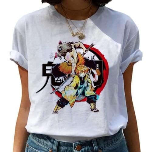 Kimetsu No Yaiba Demon Killer T-shirt Japanese Anime Print Graphic Top T-shirt Streetwear Harajuku T-shirt female