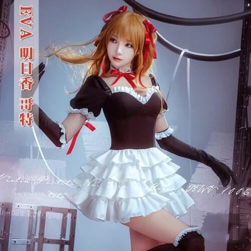 Anime NEOM GENESLS EVANCELION Cosplay Costume Asuka Langley Soryu Cute Lolita Dress Set