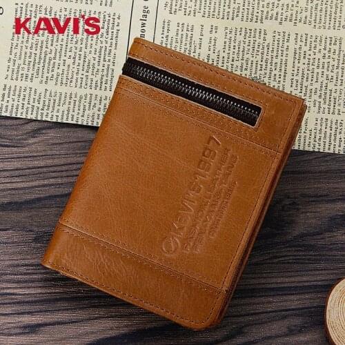Leather Mens Wallets Large Capacity Mens Short Wallets Zipper Bag Coin Purse Leather Wallets
