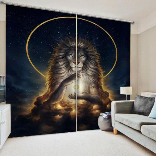 Beautiful Photo Fashion Customized 3D Curtains brown animal curtains thickened windshield blackout curtains