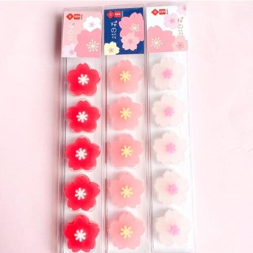 5 Pcs Cute Peach Eraser for Kids Kawaii Cherry Blossom Eraser Japanese Stationery Fruit Eraser Kids Prizes School Accessories