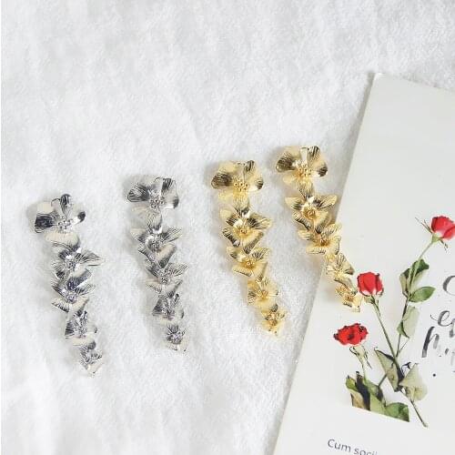 18K plated real gold color-preserving material rose hand-made earrings accessories DIY homemade jewelry materials