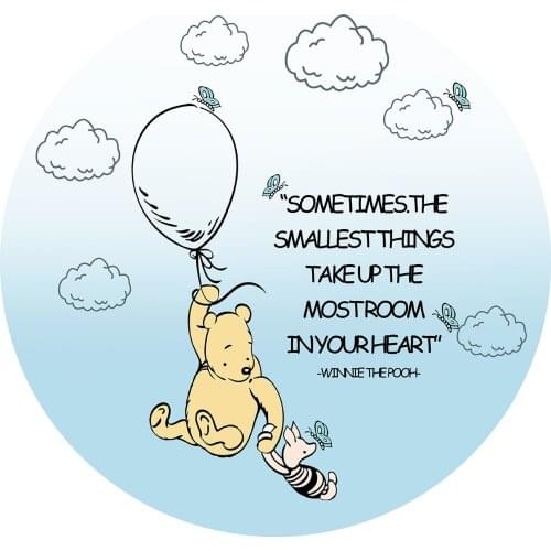 Bear Hunny Photography Background Pink Clouds Sky Balloons Round Backdrop Bear Photocall Backdrop Photo Studio