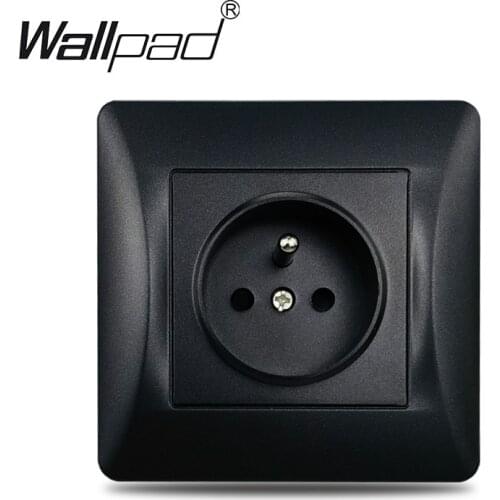 French Socket Wallpad Matte Plastic Frame Black EU Poland Belgium French Standard Electric Power Supply Charger Plates EU Box
