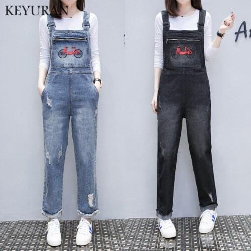 New Brand Boyfriend Jeans Women Hole Jumpsuit Denim Romper Overalls Casual Trousers Vaqueros Basic Denim Pants Rompers Female