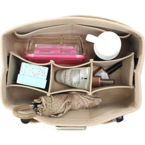 Purse Organizer Felt Bag Insert Organizer Multi-pockets Detachable Purse New
