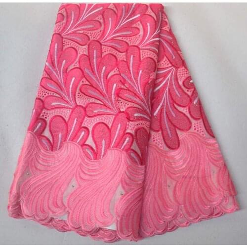 Peach Swiss Voile Lace In Switzerland High Quality African Lace Fabric Embroiderey Nigerian Lace Fabric For Garment R5412