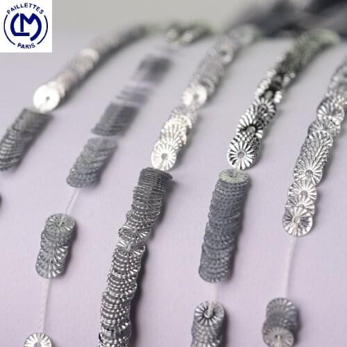 Embossed imported from France LM silver 4mm embossed sequins French embroidery materials clothing accessories