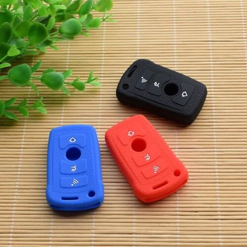 Silicon key fob case cover set new skin for BMW 3 5 7 SERIES Z3 Z4 E38 E39 E46 3 4 buttons Remote keyless entry protector repair