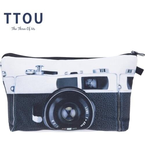 TTOU New Vintage Floral Printed Cosmetic Bag Women Makeup Bags Female Zipper Cosmetics Bag Portable Travel Make Up Pouch