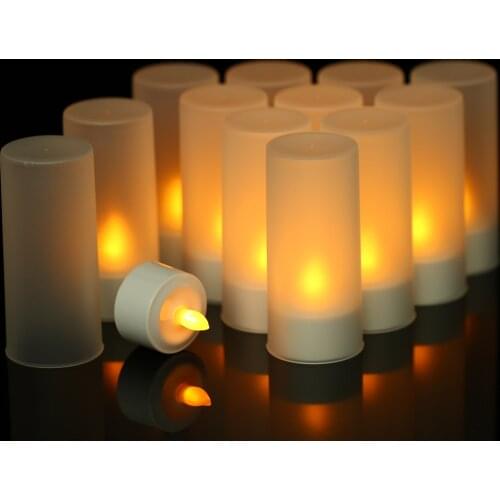 LED Candles USB Rechargeable Led Flickering Candles Flameless Candles with Remote Control & Charging Base Led Tealight Candles