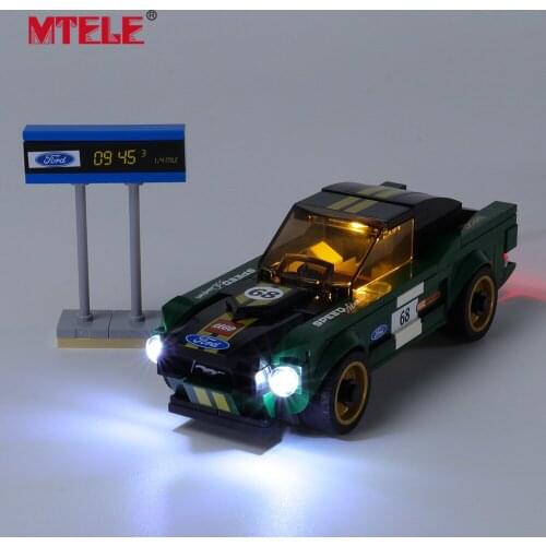 MTELE Brand LED Light Up Kit For Speed Champions 1986 mustang Compatible With 75884