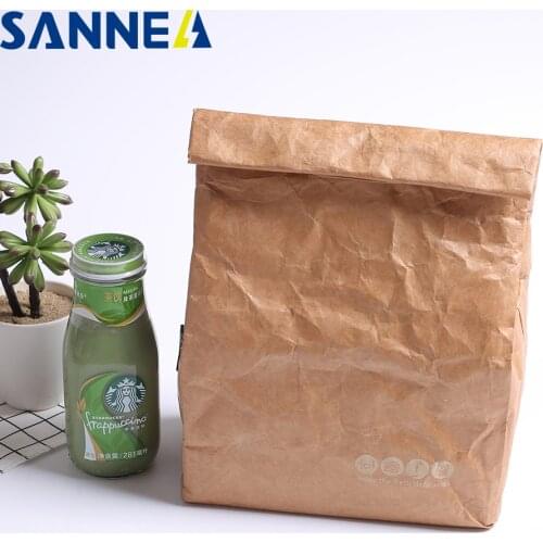 SANNE 4L 2PCS/lot tyvek Kraft paper cooler bag thermal waterproof and tear resistant lightweight cooler bag aluminum film inside