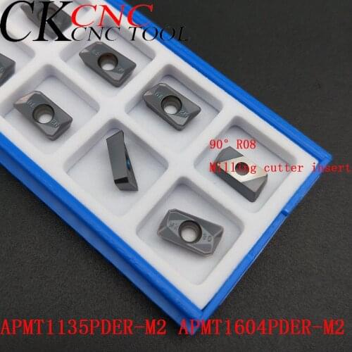 10pcs APMT1135PDER APMT1604PDER M2 R08 carbide inserts Turning tool APMT 1604/1135 Face Mill Lathe Tools Milling cutter CNC tool