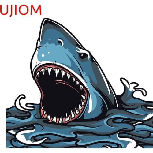 UJIOM Shark Cartoon Stickers Bathroom Floor Kids Room Removable Wall paper Home Decor Art Sticker Wall Poster Washroom Decals