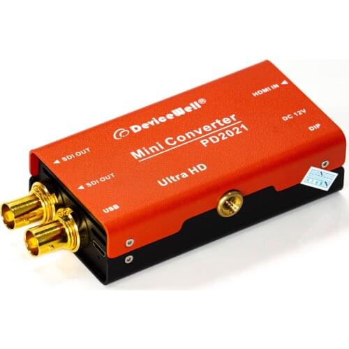 DeviceWell PD2021 4K-HDMI a Doppio 12G-SDI Risoluzione Auto-adattivo MiniConverter a Livello di Trasmissione con Alimentazione