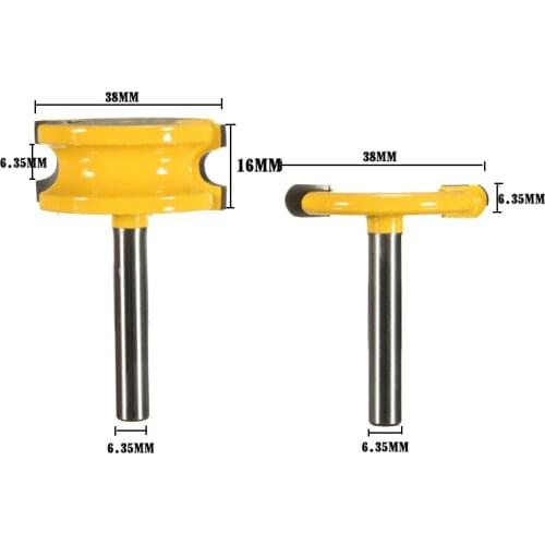 High Quality 2 pcs Cutter 1/4 "Diameter Canoe Flute and Bead Router Drill Set Woodworking Cutter - 1/4" Handle Milling Cutter