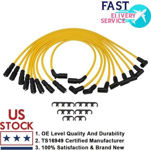 9 Pcs High Performance Spark Plug Wire For CADILLAC GMC Chevy C1500 C2500 C3500 5.7L 5.0L V8 1996 1997 1998 1999