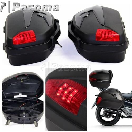 2PCS Motorcycle Side Case Luggage Side Pannier Cargo LED Indicator For Suzuki Vstorm DL650 GW250 Honda CB GL CBR Triumph BMW