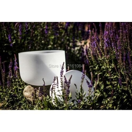 8"G , 10"A and 10" B 3pcs Frosted Crystal Singing Bowl with Different Note with free suede and o-ring