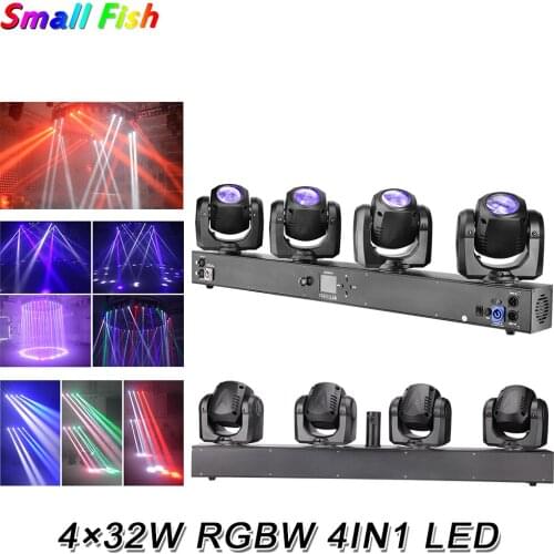 4X32W RGBW 4IN1 LED Four Heads Moving Head Light DMX 512 Control LCD Display Professional Stage Effect Lighting For DJ Disco