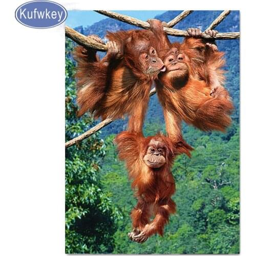 5d diy diamond painting monkey rhinestones picture diamond embroidery full display diamond mosaic diamond painting animal decor