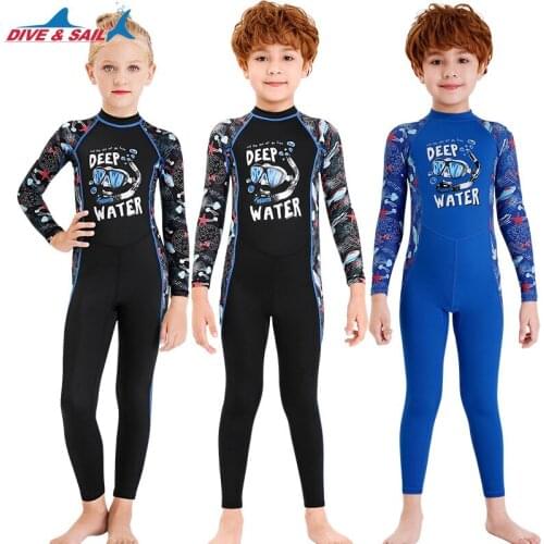 Kids Full Body Swimsuit Rash Guard One Piece Long Sleeve Long Leg Swimwear with UV Sun Protection UPF50+ for Surfing Snorkeling