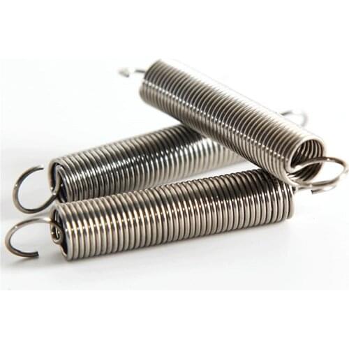 Dual Hook Small Tension Spring, B10pcs, 304 Stainless Steel Extension Spring, Wire Dia 0.5mm Outer Dia 3mm Length 15-50mm