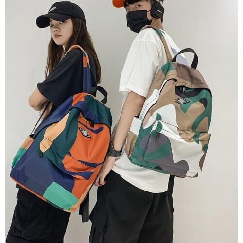 Comflage Canvas Shoulder Backbags Men/women Travel Backpack New Quality Casual Student School Double Shoulder Bags for Women