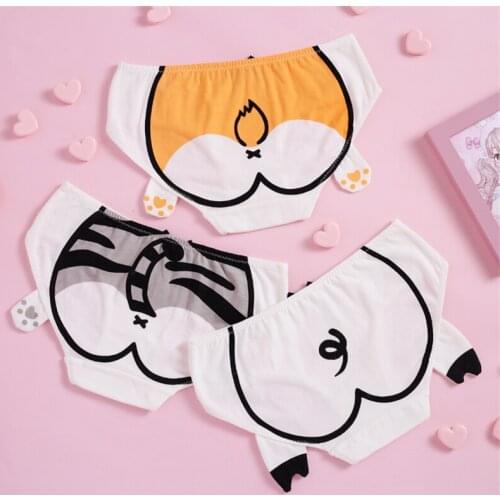 Kawaii Neko Atsume Cosplay Panties Girls Cotton Briefs Female Underwear Lovely Akita Doge Cat Cartoon Lingerie Underwears Gift