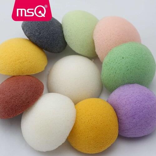 MSQ Pro Natural Konjac Konnyaku Facial Cosmetic Puff Face Powder Cleanse Washing Exfoliator Cleansing Makeup Sponge 5 Colors