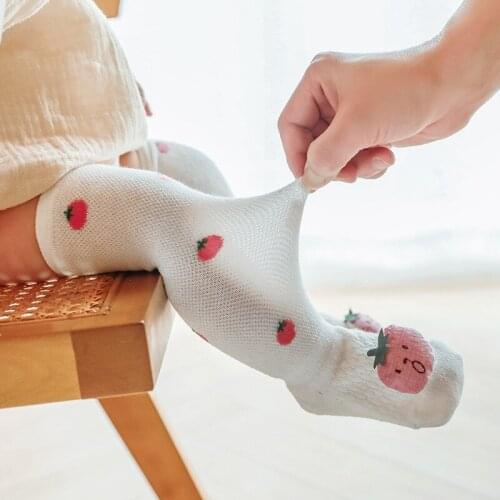Summer Soft Cotton Baby Girls Socks Newborn 3D Cartoon Mesh Baby Socks Infant Knee High Baby Boy Socks Anti Slip Floor Sock