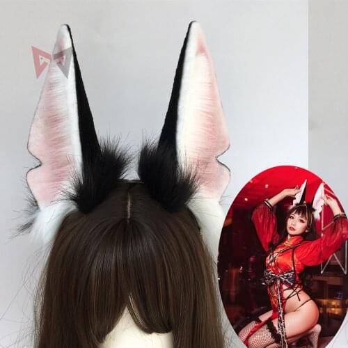 New Handmade Work Original Beast Anubis Wolf Wolves Ears Black White Hairband Hairhoop Headwear For Cosplay Costume Accessories