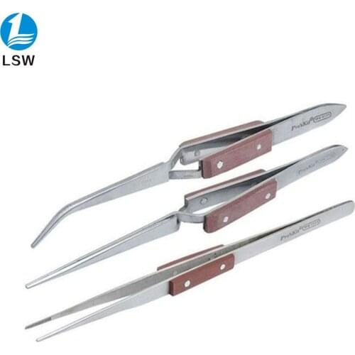 ProsKit Reverse Action Tweezer Magneticable With fiber handle Self-Gripping Precision Repair Tool