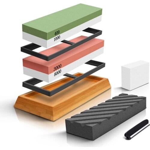 Sharpening Stone Professional Whetstone Knife Sharpener Set With Fixed Angle Grinding System Water Stone