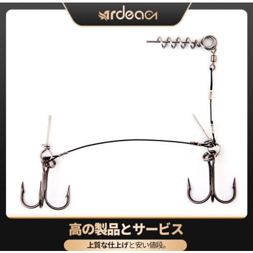 Fishing lure soft lure rig double VMC hook With Screw Connector Breaking Strength Stingers For Big Shad Lure fishing tackle