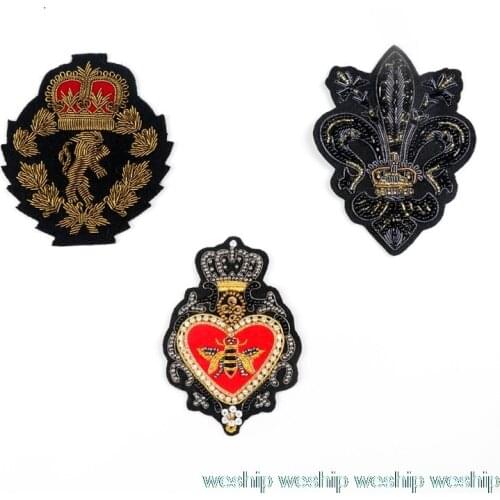 DIY New 3D Hand embroidery patch Punk Locomotive wear embroiderd metal wire cloth applique for Coat Trousers Bag Brooch